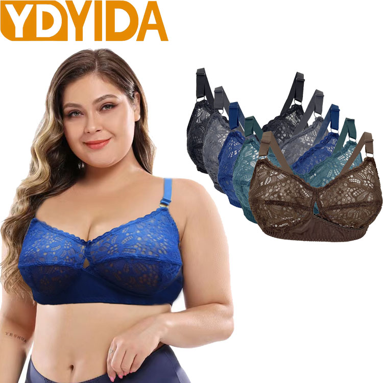 Exclusive discounts for 2Pcs New Arrival Women's Sexy Lace Bra Plus Size  Women's Underwear Women's Perspective Sexy Bra Without Steel Ring Lace Bra  Women's Large Size Bras