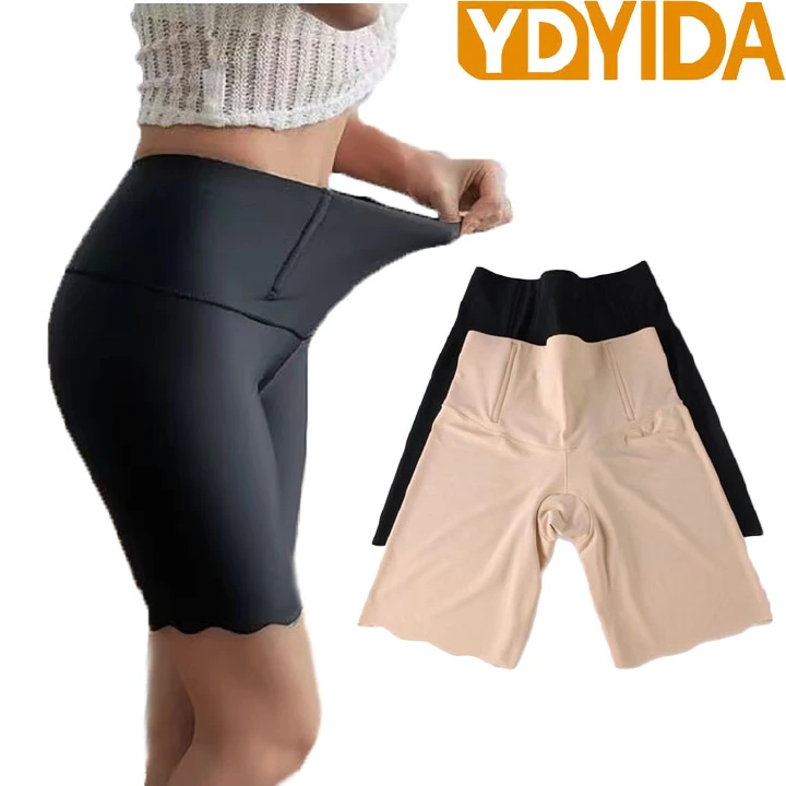 2Pcs New Arrival Women's Abdominal Tights with Ice Silk Fabric With Fish Bones Without Curling Edges Shaper Pants Big Size Women's Abdominal Tights And Hip Lifting for Slim Tights Bottom Shorts