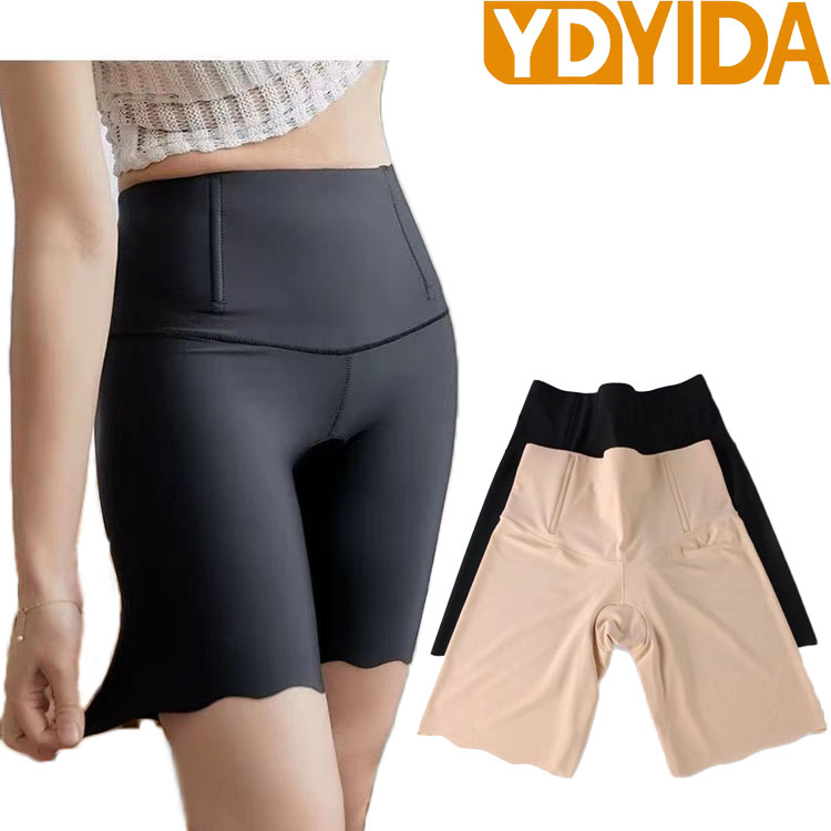 2Pcs New Arrival Women's Abdominal Tights with Ice Silk Fabric With Fish Bones Without Curling Edges Shaper Pants Big Size Women's Abdominal Tights And Hip Lifting for Slim Tights Bottom Shorts