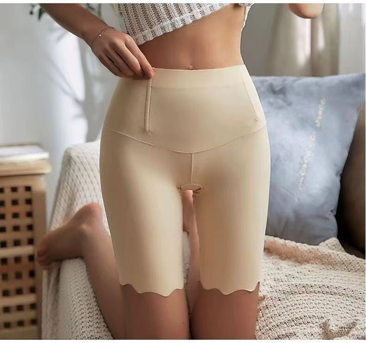 2Pcs New Arrival Women's Abdominal Tights with Ice Silk Fabric With Fish Bones Without Curling Edges Shaper Pants Big Size Women's Abdominal Tights And Hip Lifting for Slim Tights Bottom Shorts