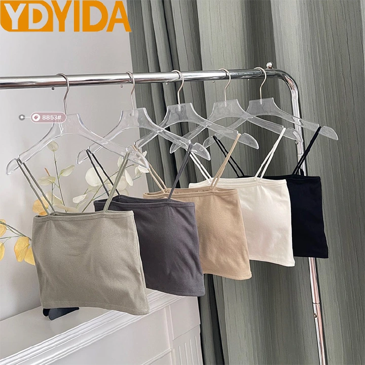 New Arrival Women's Pure Cotton Camisole with Chest Pads Wrap Chest Spaghetti Strap Camisole Beautiful Back Slim Fit Sexy Short Tank Top Solid Color Sexy Girls' Suspended Vest