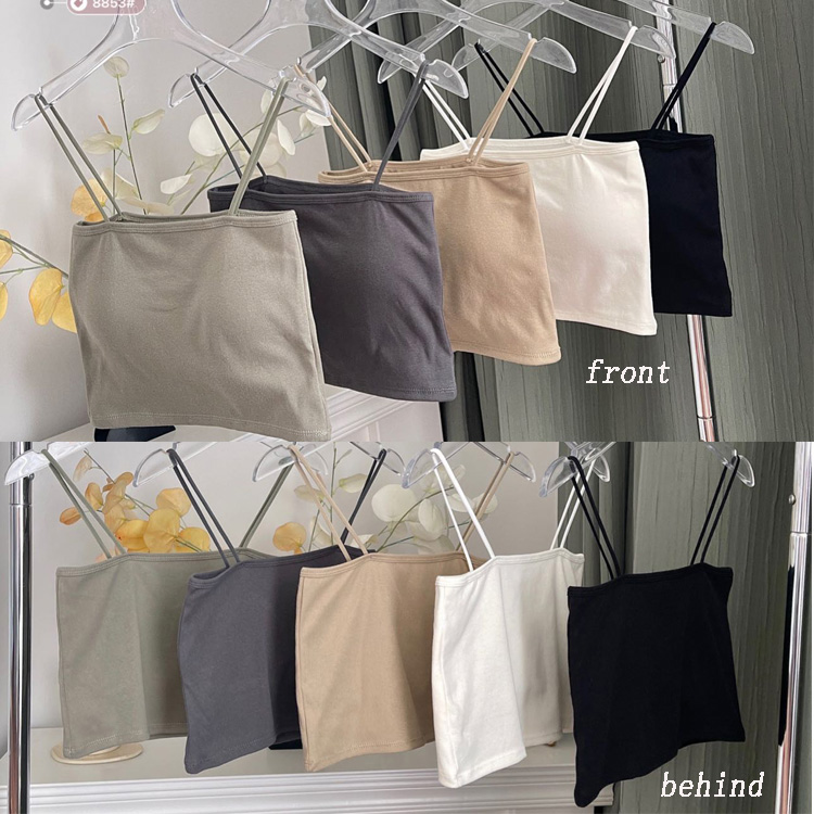 New Arrival Women's Pure Cotton Camisole with Chest Pads Wrap Chest Spaghetti Strap Camisole Beautiful Back Slim Fit Sexy Short Tank Top Solid Color Sexy Girls' Suspended Vest