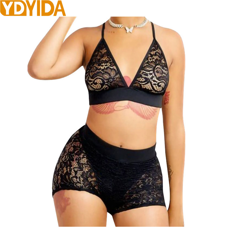 2Pcs/Set New Arrival Ladies Sexy Lingerie Bra+Underpant Large Size Lace Underwear Women Sexy Mesh Perspective Lace Bra Brief Sets Sexy Lace Bra And Sexy Lace Underpants Suit