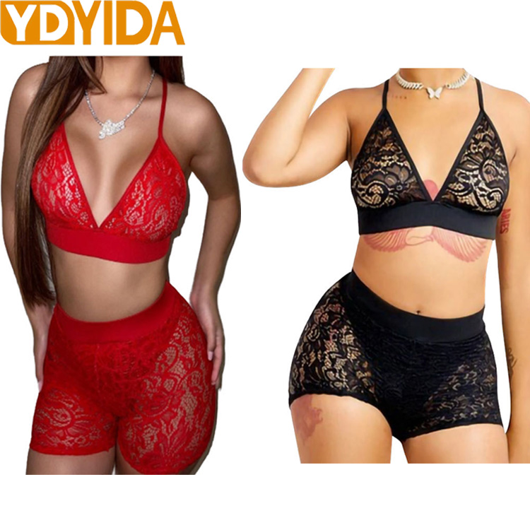 2Pcs/Set New Arrival Ladies Sexy Lingerie Bra+Underpant Large Size Lace Underwear Women Sexy Mesh Perspective Lace Bra Brief Sets Sexy Lace Bra And Sexy Lace Underpants Suit