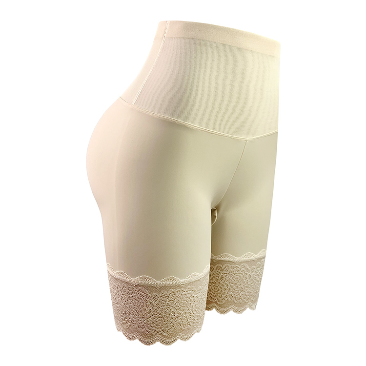 High Quality Women Abdominal Slimming Tummy Control Shapewear Butt Lifting Ice Silk Shapewear Avoid Upskirt Safty Pants Render Panties Lace Short Pants Bottom Underwear