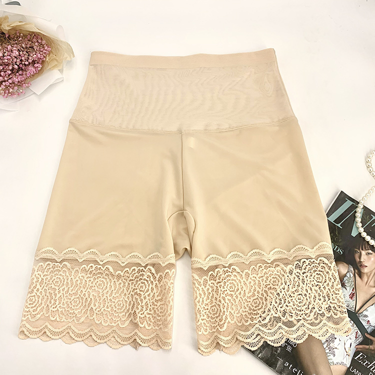 High Quality Women Abdominal Slimming Tummy Control Shapewear Butt Lifting Ice Silk Shapewear Avoid Upskirt Safty Pants Render Panties Lace Short Pants Bottom Underwear