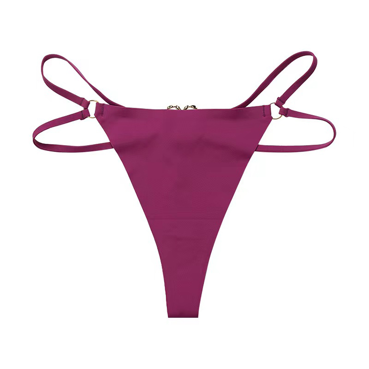 2Pcs New Arrival Sexy Women's Thong Girl's Sexy Triangle Underwear With Heart Ring Buckle And Thin Strap Fashionable Women's Panties