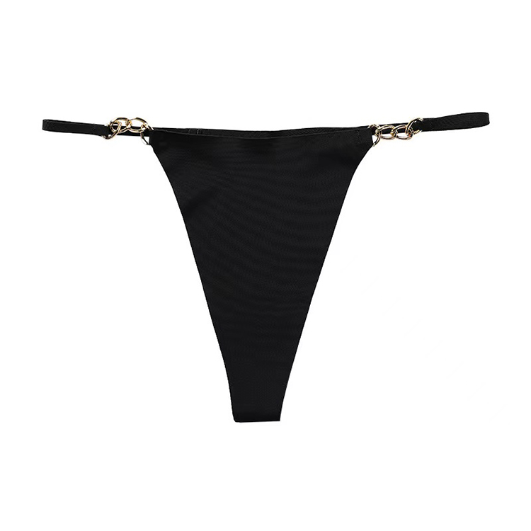 2Pcs New Arrival Women's Sexy Thong Seamless Large Size Sexy Girl Triangle Lingerie Pure Cotton Crotch With Exquisite Metal RIng Women's Thong Underwear