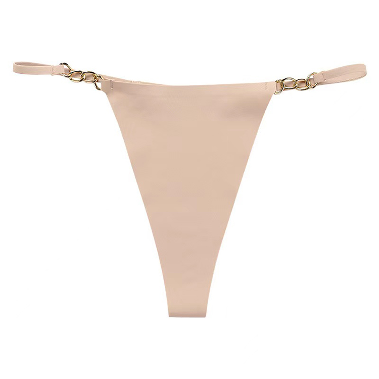 2Pcs New Arrival Women's Sexy Thong Seamless Large Size Sexy Girl Triangle Lingerie Pure Cotton Crotch With Exquisite Metal RIng Women's Thong Underwear