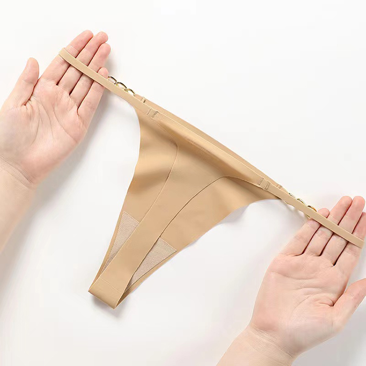 2Pcs New Arrival Women's Sexy Thong Seamless Large Size Sexy Girl Triangle Lingerie Pure Cotton Crotch With Exquisite Metal RIng Women's Thong Underwear