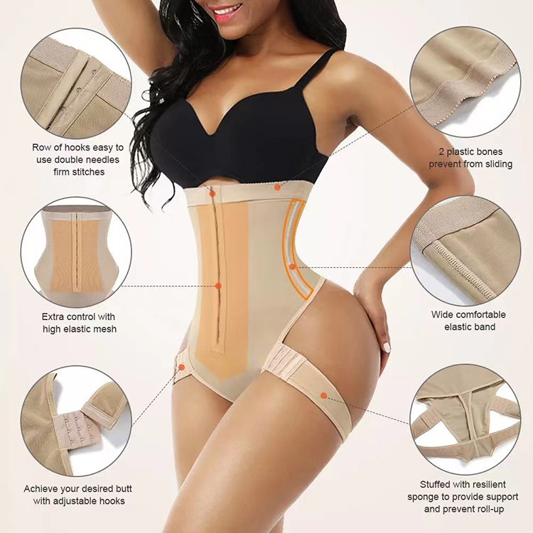New Arrival Women's High Waisted Jumpsuit Tight Fitting Pants Large Size Shapewear Pants Buttoned Waist And Buttocks Tight Fitting Pants
