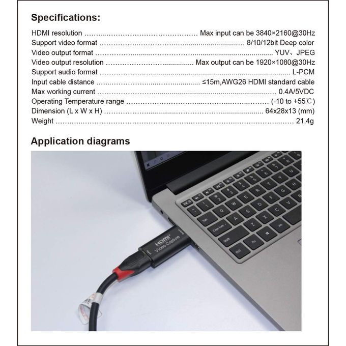 Video Capture HDMI To USB 1080p Live Broadcasting