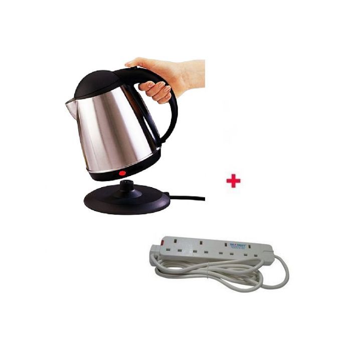 kitchen AILYONS Cordless Elect Kettle With Free 4-Way Ext Cable- Silver