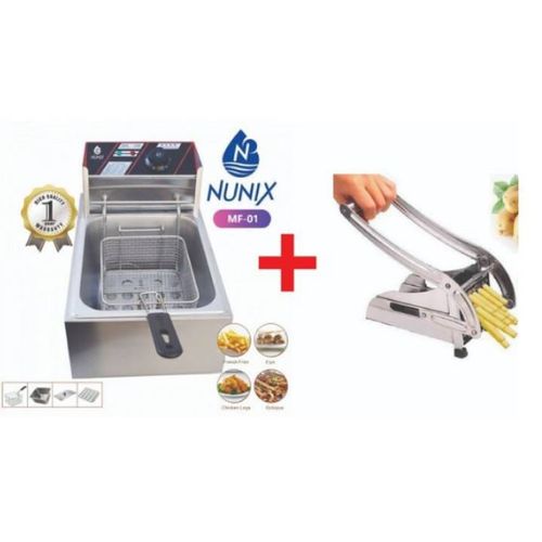 kitchen Nunix 6 Ltrs Deep Fryer Plus Free Chips Cutter