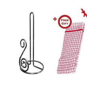 kitchen Serviette Roll Holder-Silver (+ Free Gift Hand Towel).