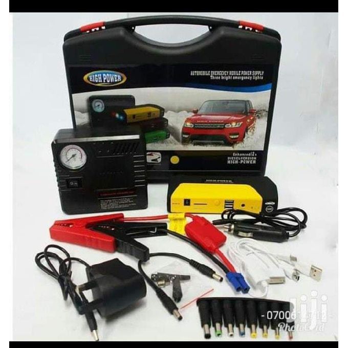 Emergency, Portable Car Jump Starter Kit With Tyre Inflator / Air Compressor
