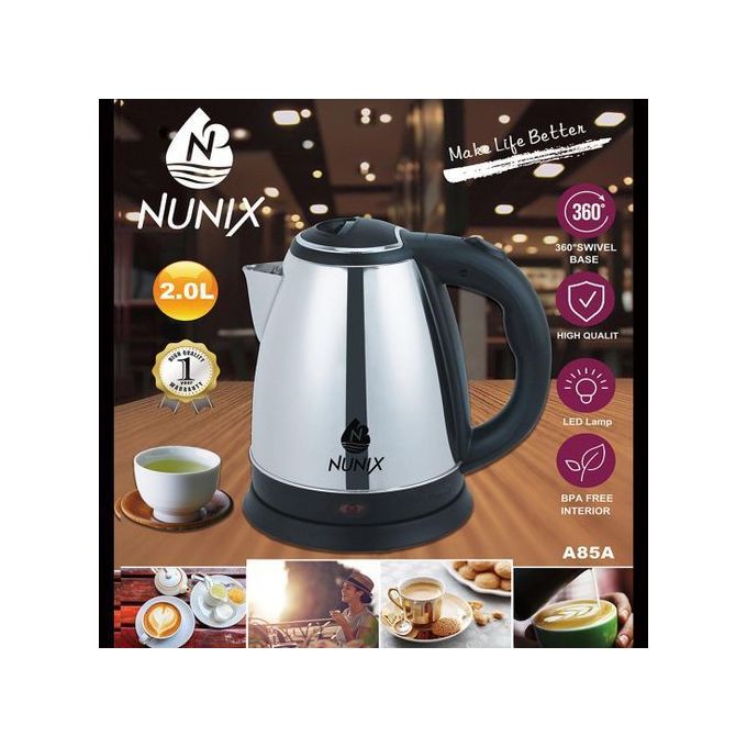 kitchen Cordless Electric Jug/Kettle - 2 Litres - Silver