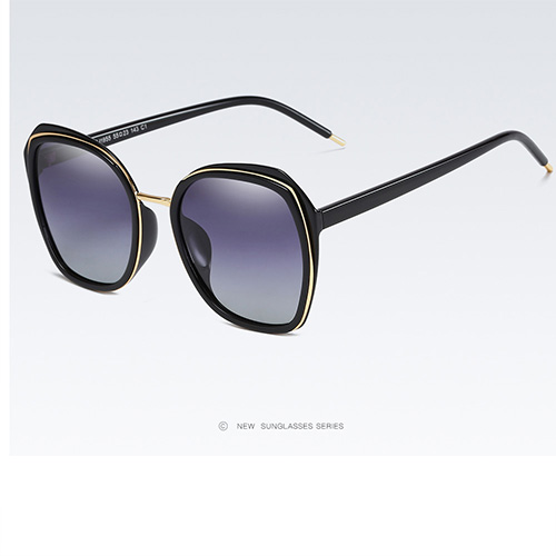 Ladies Trendy TAC Polarized Sunglasses Fashion Big Frame Ladies Sunshade Driving Sunglasses