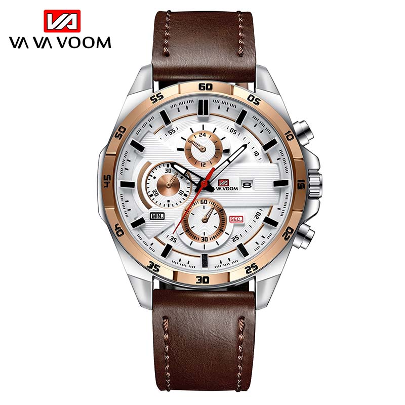 VAVA VOOM Men&apos;s Sports Quartz Strap Waterproof Calendar Watch Valentine&apos;s Day Gift (VA-216)