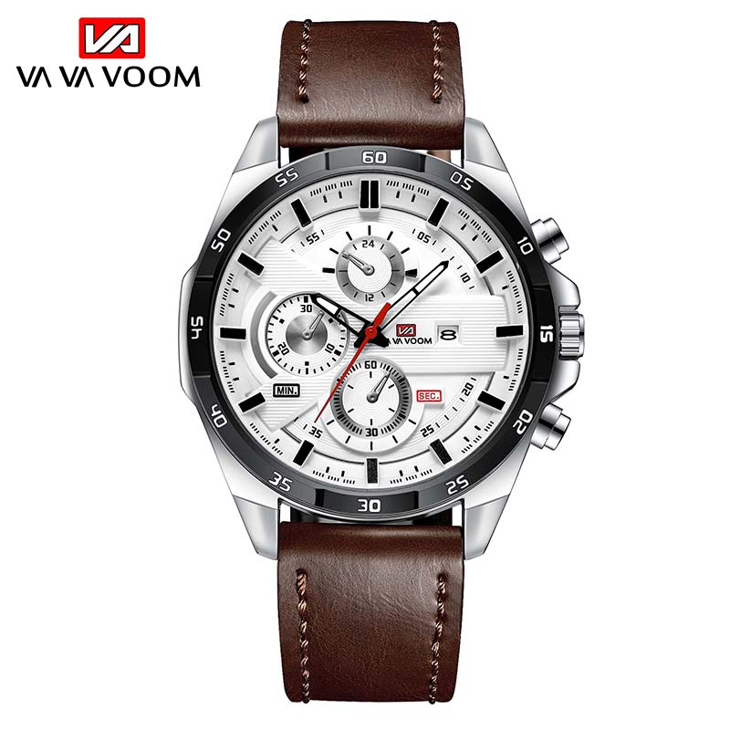 VAVA VOOM Men&apos;s Sports Quartz Strap Waterproof Calendar Watch Valentine&apos;s Day Gift (VA-216)