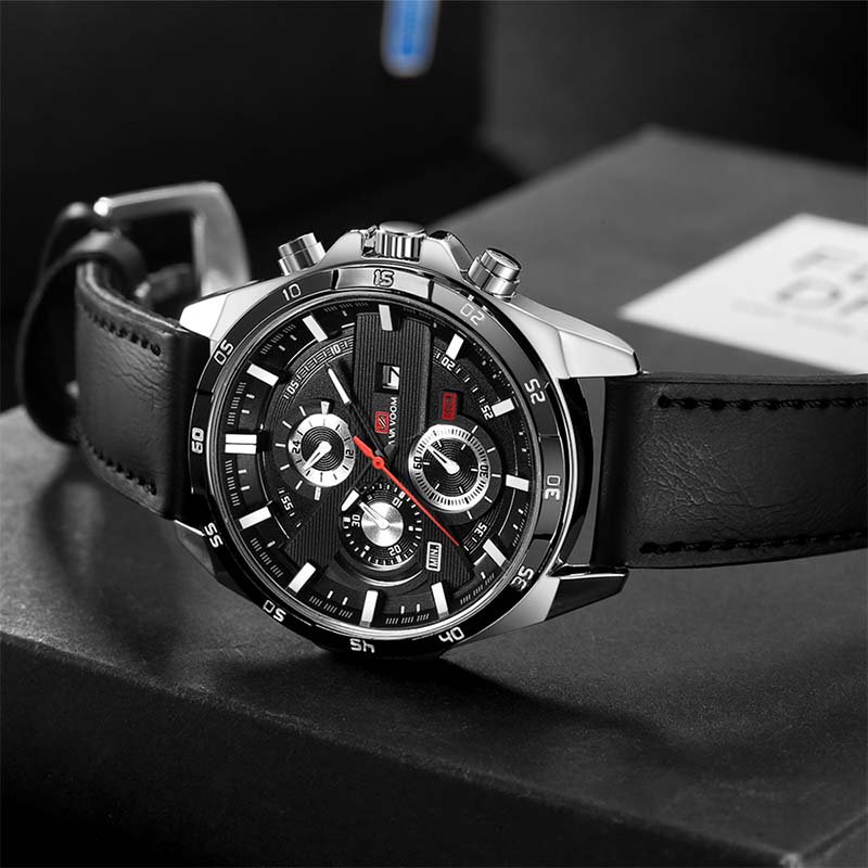 VAVA VOOM Men&apos;s Sports Quartz Strap Waterproof Calendar Watch Valentine&apos;s Day Gift (VA-216)