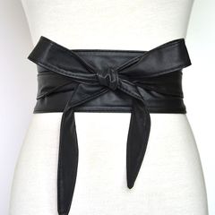 Women's fashion versatile decorative waist seal belts for ladies Black one size