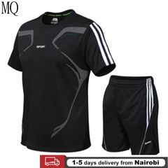 Table Tennis Clothes Sportswear Breathable Quick Dry Short Sleeve Men Shirt Sport Jerseys Shorts Black M