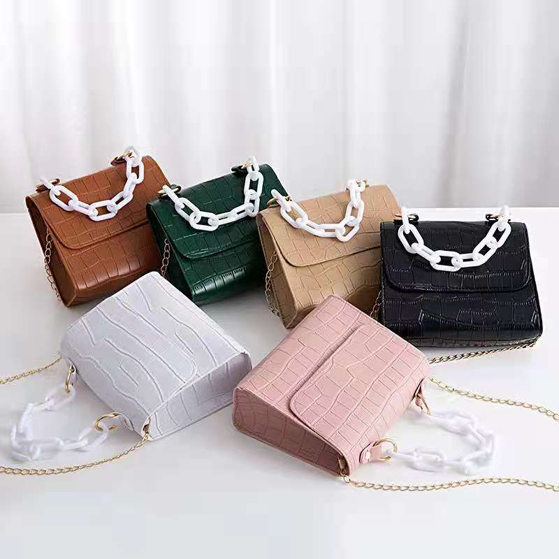 Multifunction ladies sling bags Elegant fashion black pink white durable chain shoulder handbags for women gift