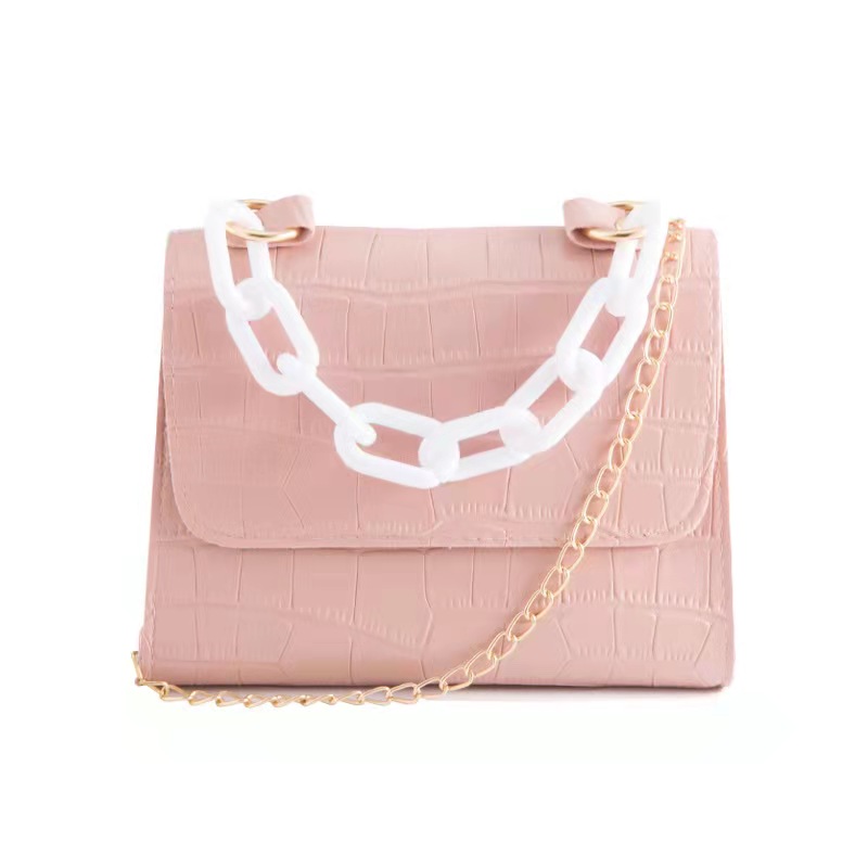 Multifunction ladies sling bags Elegant fashion black pink white durable chain shoulder handbags for women gift