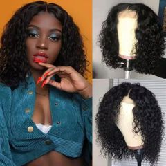Wig small curly hair synthetic natural short curly black wigs for lady Black as picture
