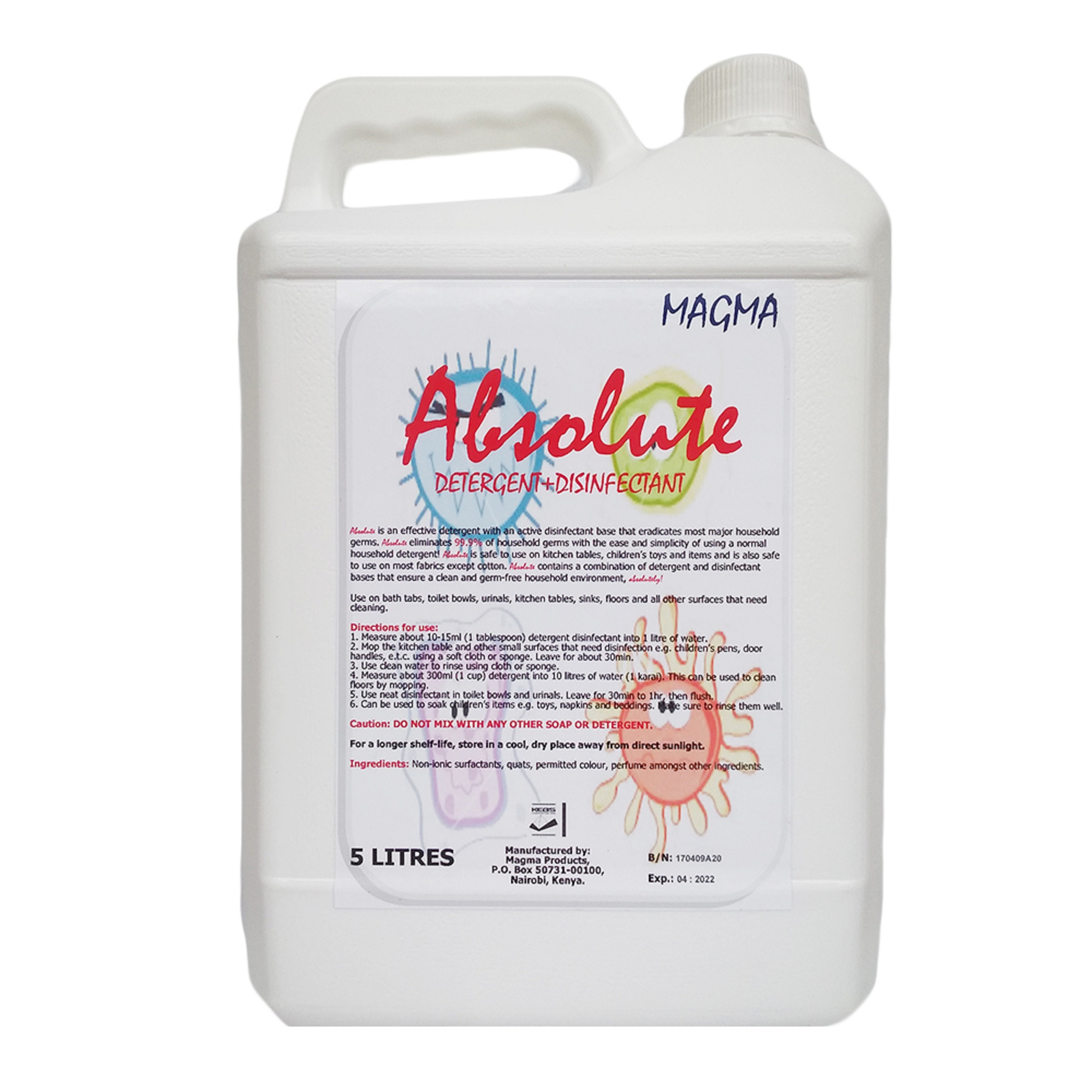 Absolute-Disinfectant Liquid Detergent-5 litres