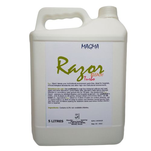 Razor Turbo-Institutional-Care Disinfectant Chlorine Bleach- 5 litres