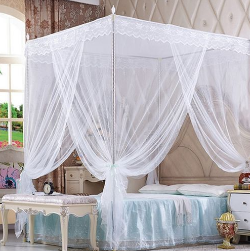 Mosquito net, 4 by 6   Four stand White