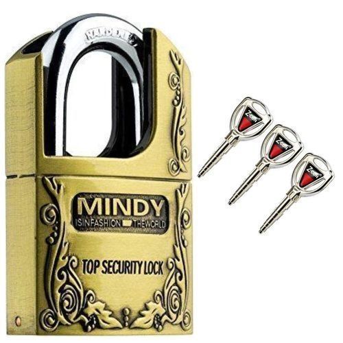 Mindy Secure Mindy Padlock Size - Large 70mm- Goldish Brown- Made of Steel