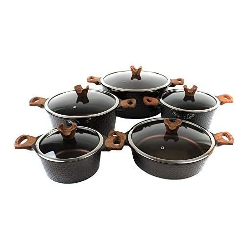 Huochu 10 Pc Granite Cooking Pots