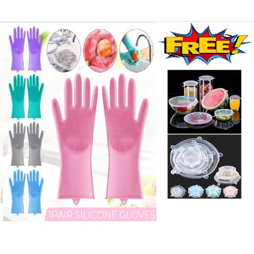 kitchen SILICON GLOVES +FREE 6 PIECES SILICON FOOD COVERS