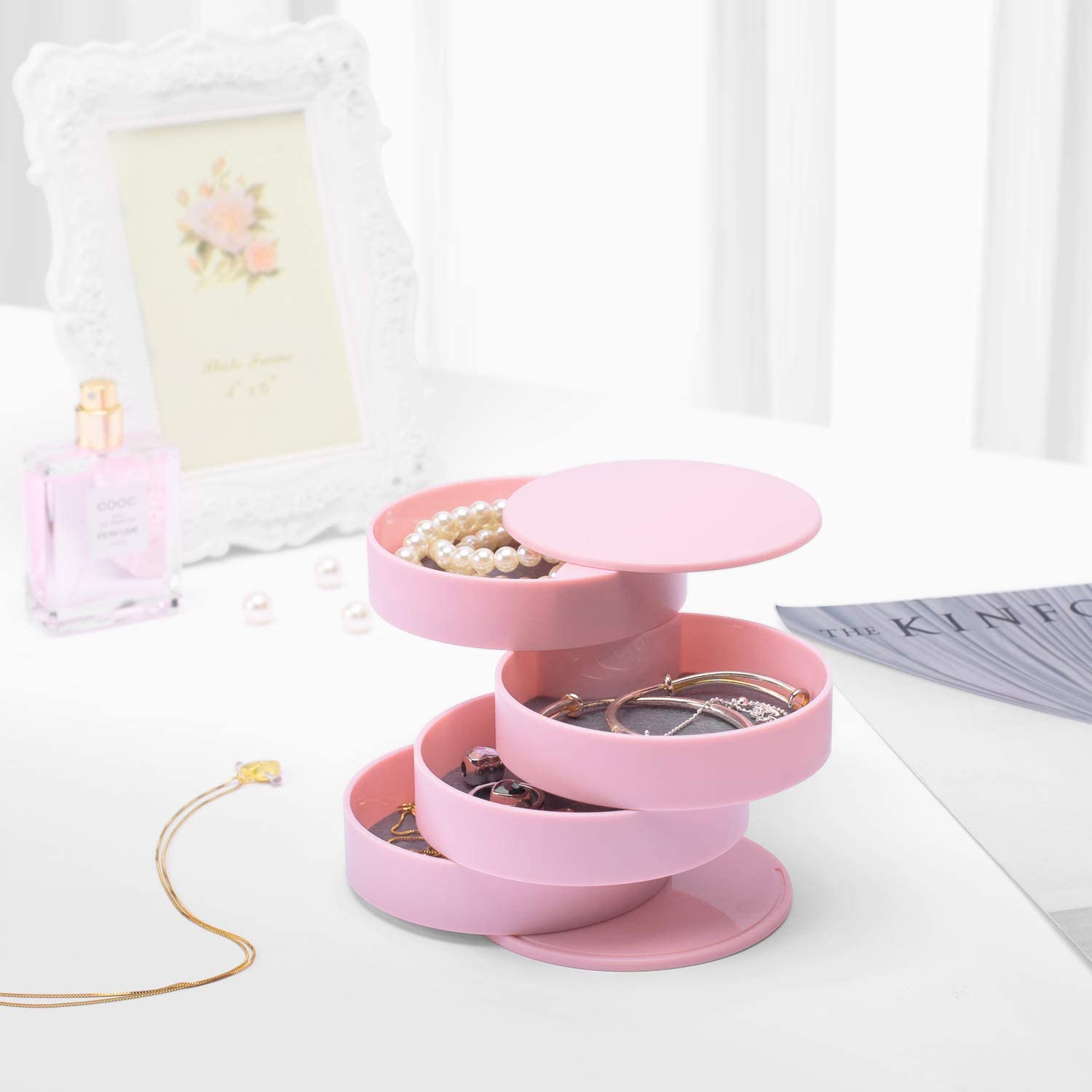 4layered  rotating accessories storage  box