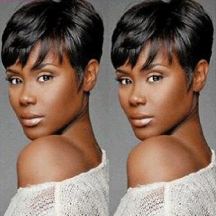 Afro Wigs Women Fashion Short Straight hair wig Cosply Daily  Party Wigs Black