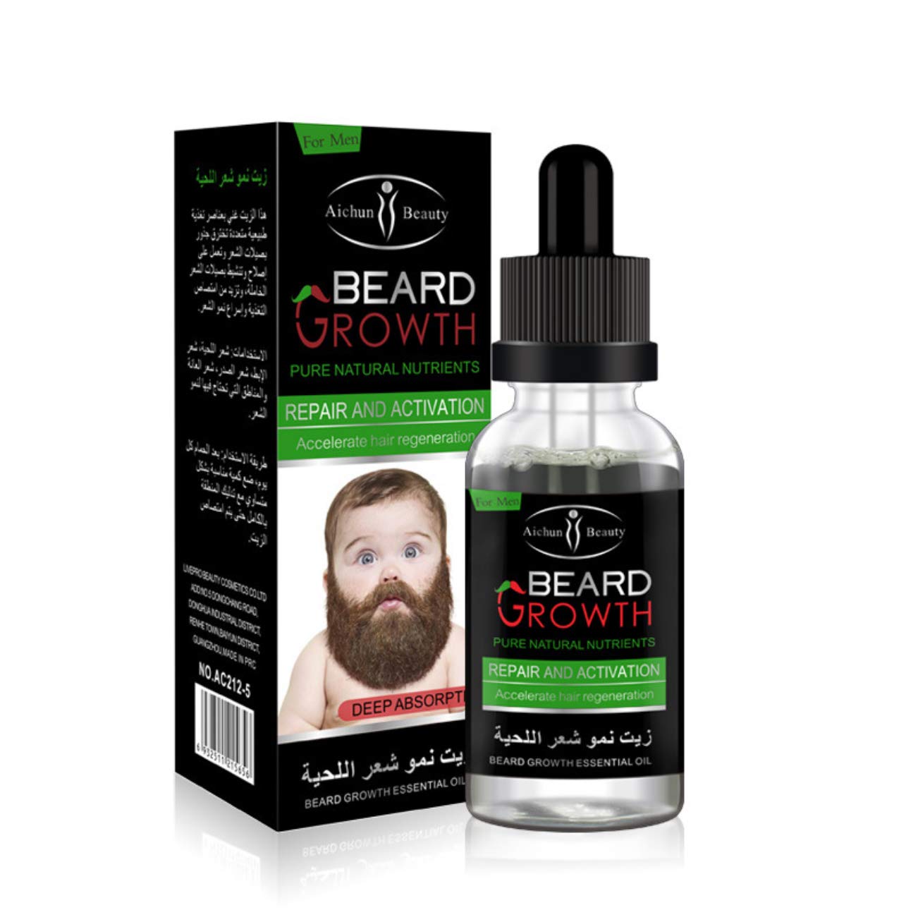 Aichun Beauty Beard Growth Beard &amp; Moustache Fast Growth Oil 30ml