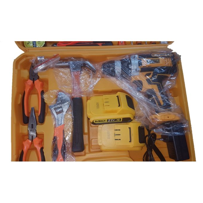 Dewalt 21V Cordless Electric Drill 47PC Tool Set WITH 2 Batteries