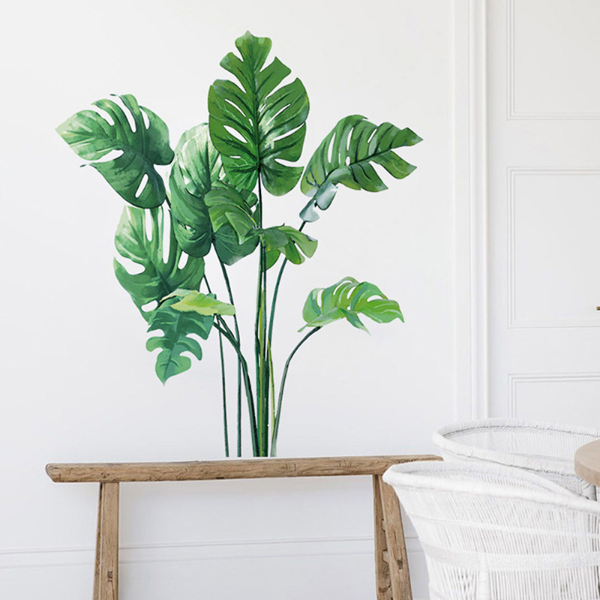 Tropical Leaves Plant Wall Sticker Decal for Home Non-toxic Odorless Removable Home Decor
