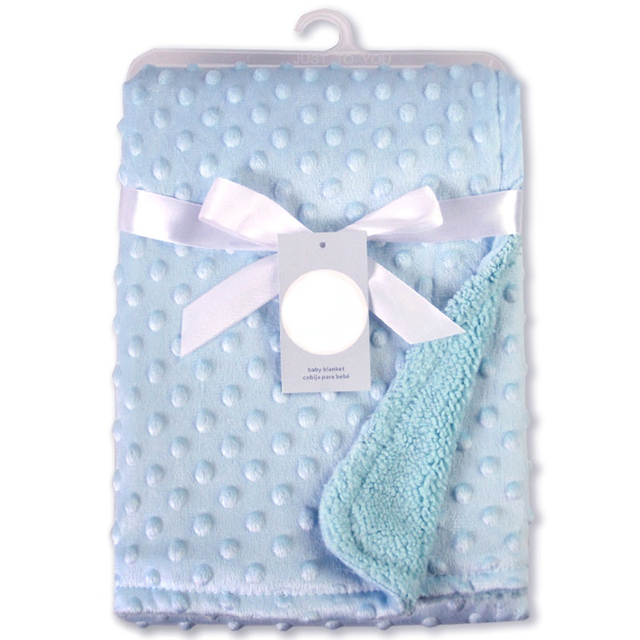 Baby Blanket & Swaddling Newborn Thermal Soft Fleece Blanket Winter Solid Bedding Baby Care