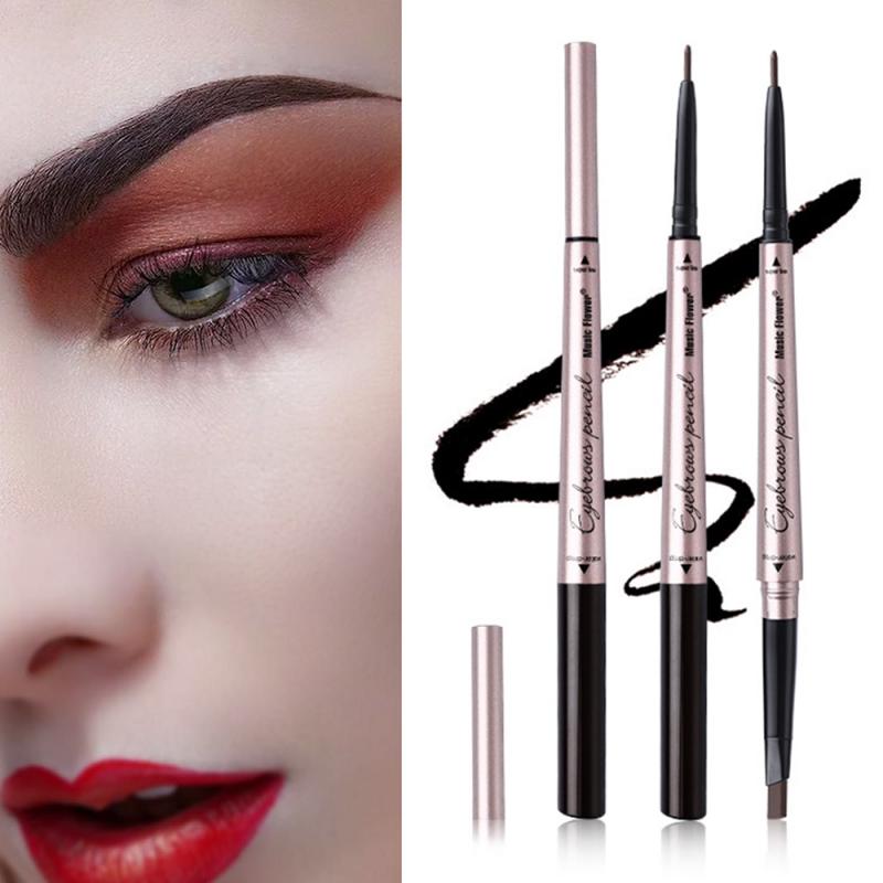4Color Music Flower Eyebrow Pencil Double Ended Microblading Waterproof Lasting Fine Makeup