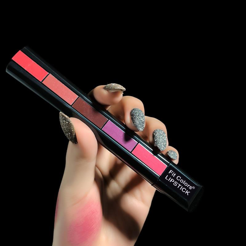 5 In 1 Matte Lipstick Kit Waterproof Nude Combination Lipgloss Long Lasting Velvet Red Show Complexion  Makeup