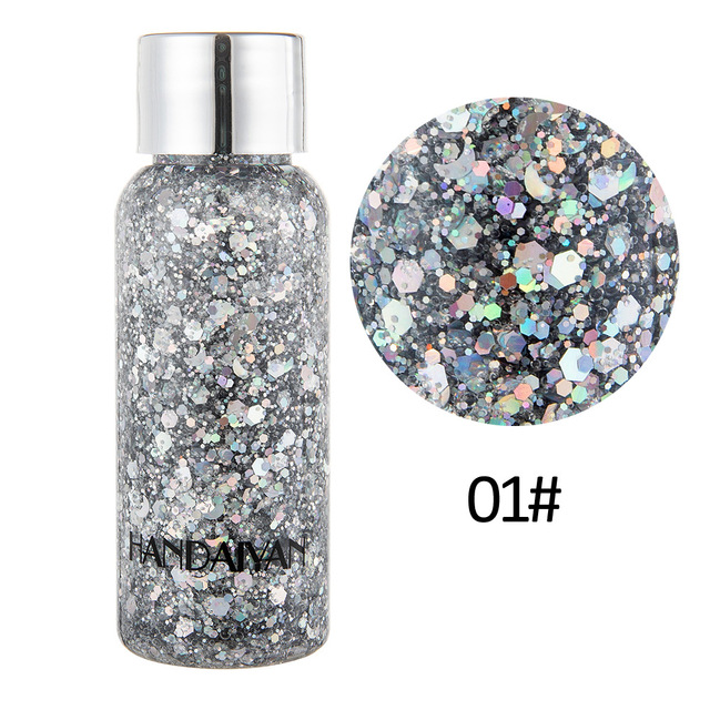 Silvery Eyeshadow Glitter Nail Hair Body Face Glitter Gel Art Flash Heart Loose Sequins Makeup