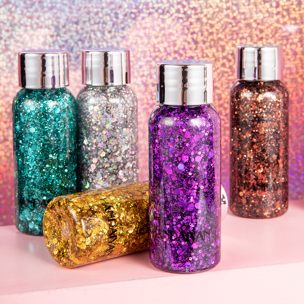 Silvery Eyeshadow Glitter Nail Hair Body Face Glitter Gel Art Flash Heart Loose Sequins Makeup