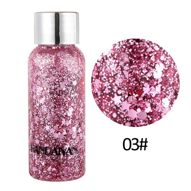 Silvery Eyeshadow Glitter Nail Hair Body Face Glitter Gel Art Flash Heart Loose Sequins Makeup