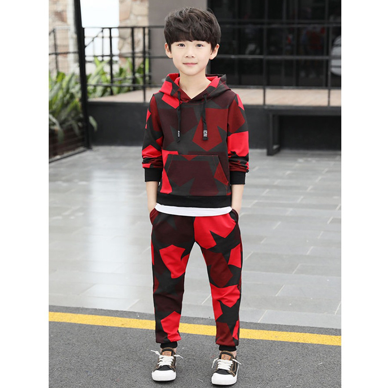 Teen Boys Clothes Set Kids Tracksuit Camouflage Cotton Hoodies Tops Sweatshirts, Cardigans & Hoodies