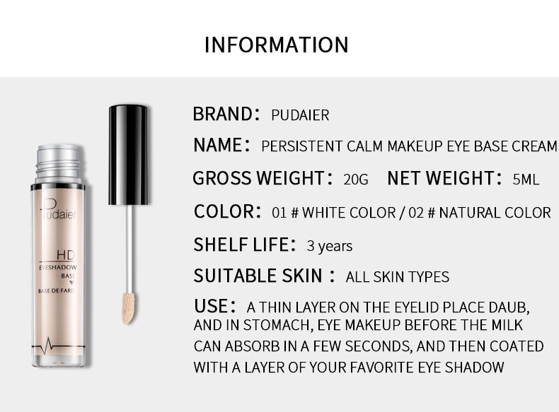 1PCS Natural Color Eye Primer Eye Base Cream Long Lasting Eyelid Primer Liquid Base Eyeshadow Base Primer Makeup