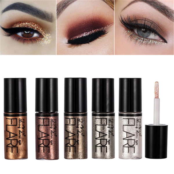 5 Color Metallic Shiny Eyeshadow Glitter Liquid Eyeliner Makeup Eye Liner Pen-Waterproof Makeup
